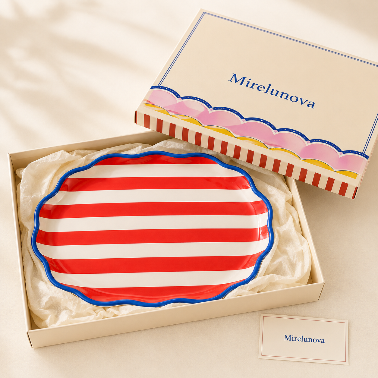 Mirelunova®Picnic Stripe Platter