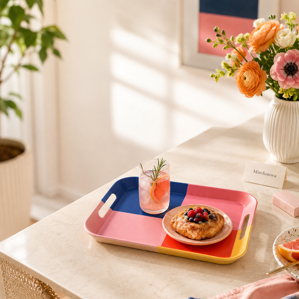 Mirelunova®Color Block Serving Tray