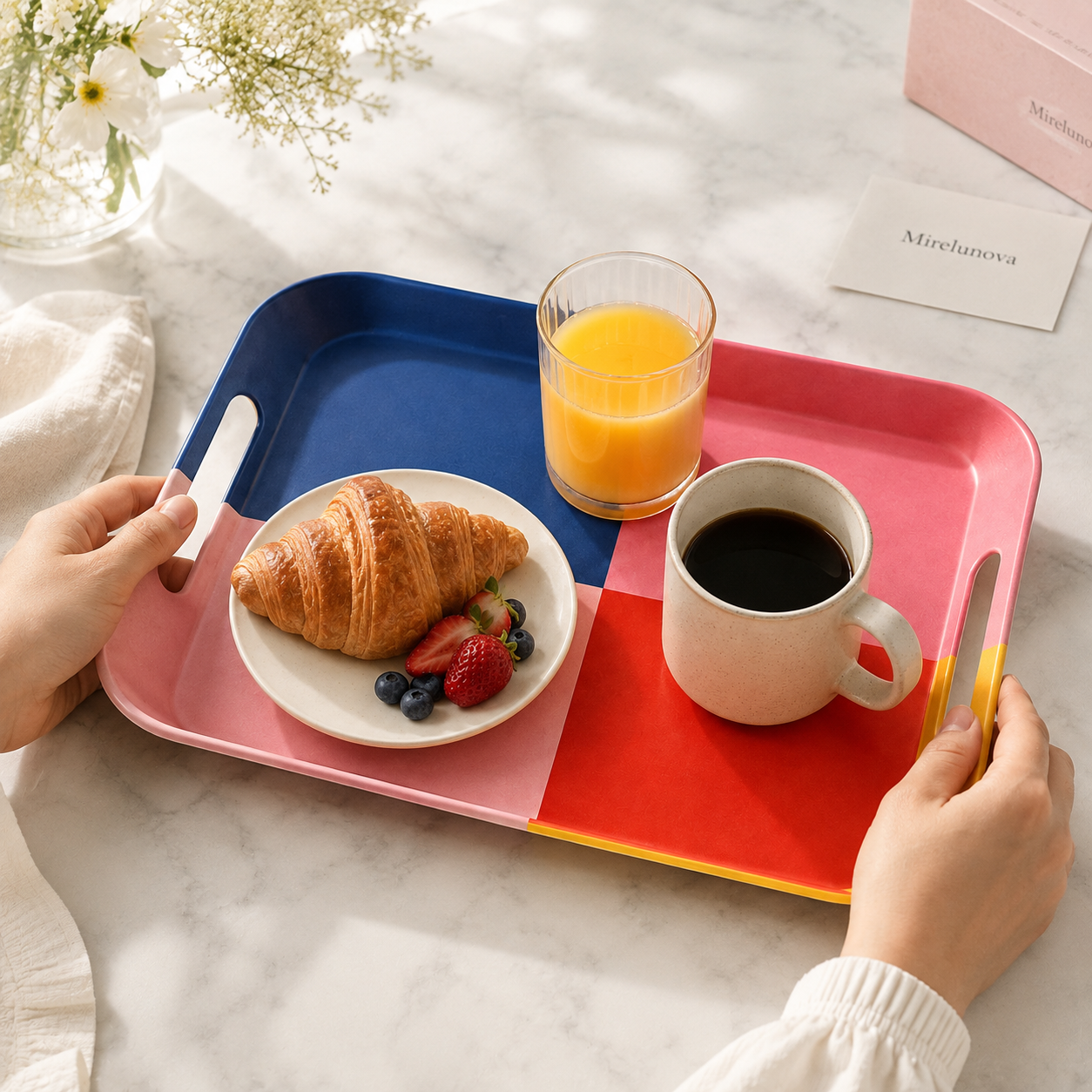 Mirelunova®Color Block Serving Tray