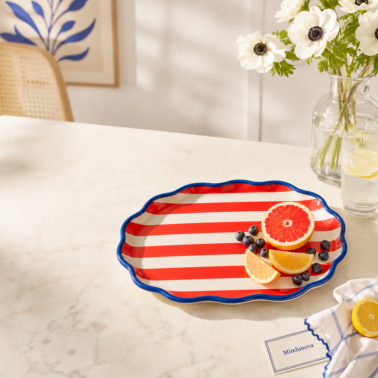 Mirelunova®Picnic Stripe Platter