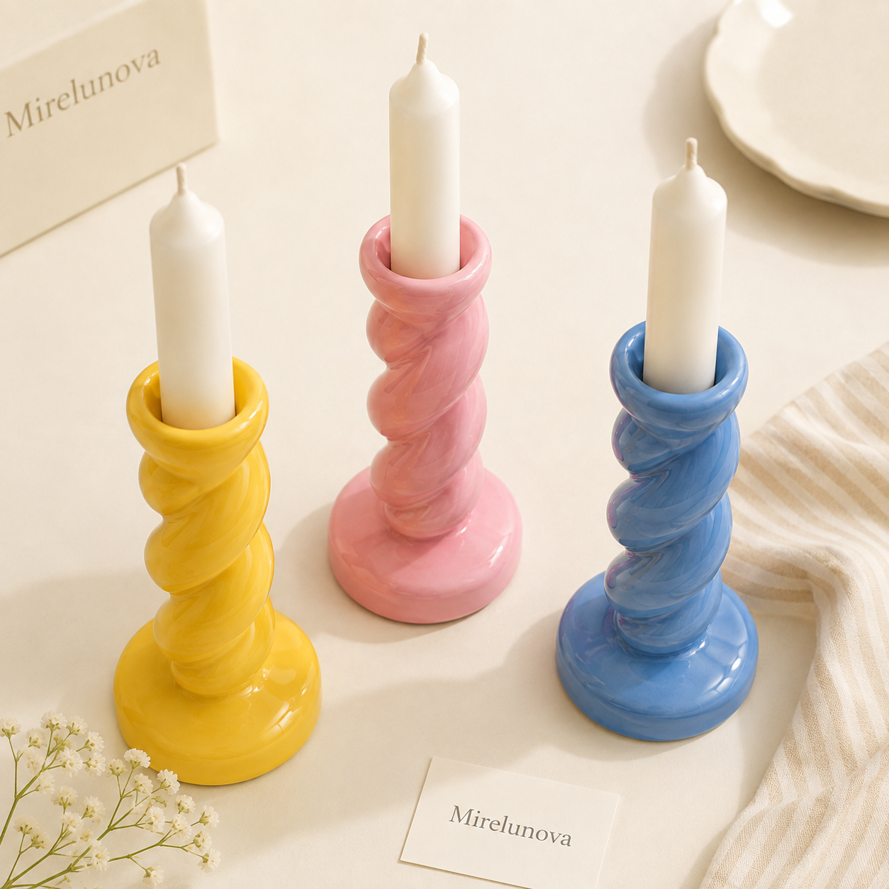 Mirelunova®Twist Candle Holder Set