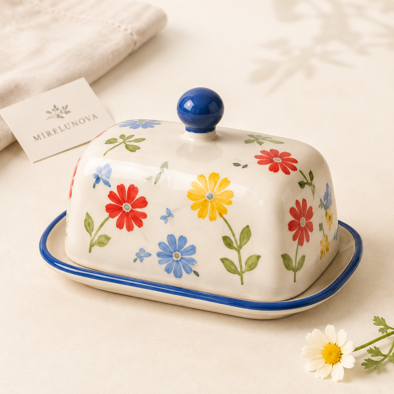 Mirelunova®Floral Butter Dish