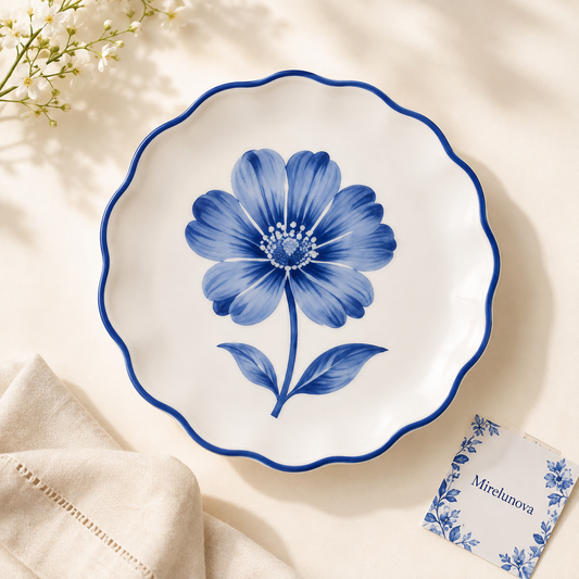 Mirelunova®Blue Bloom Dessert Plate